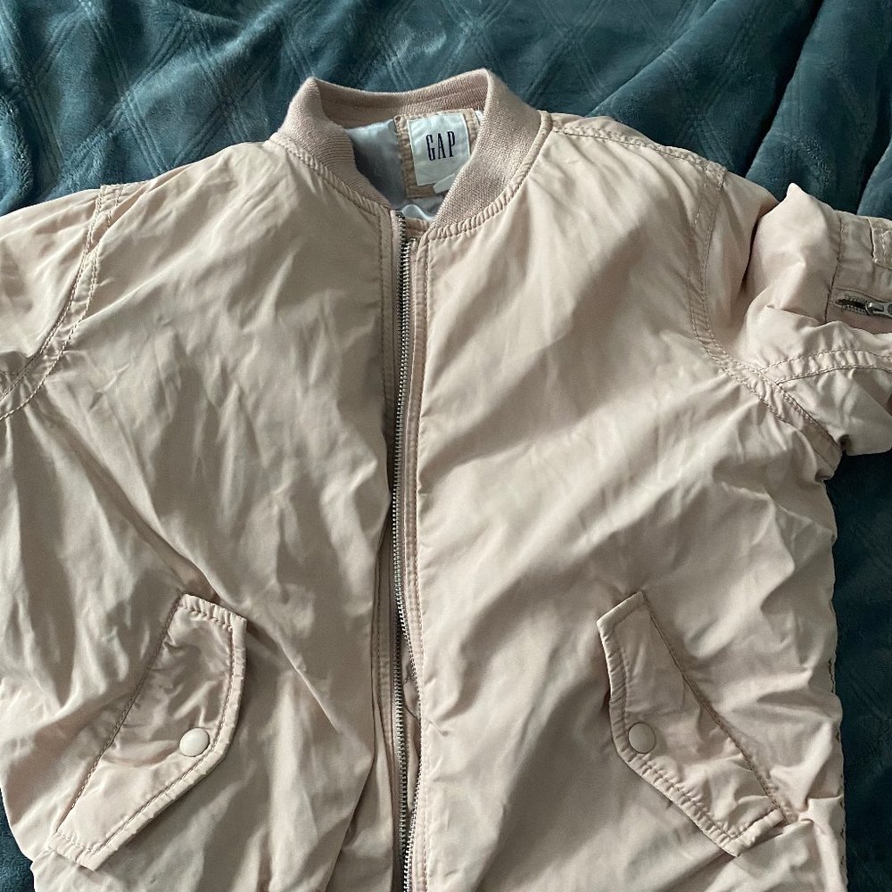 Gap Blush Pink Cargo Bomber Jacket